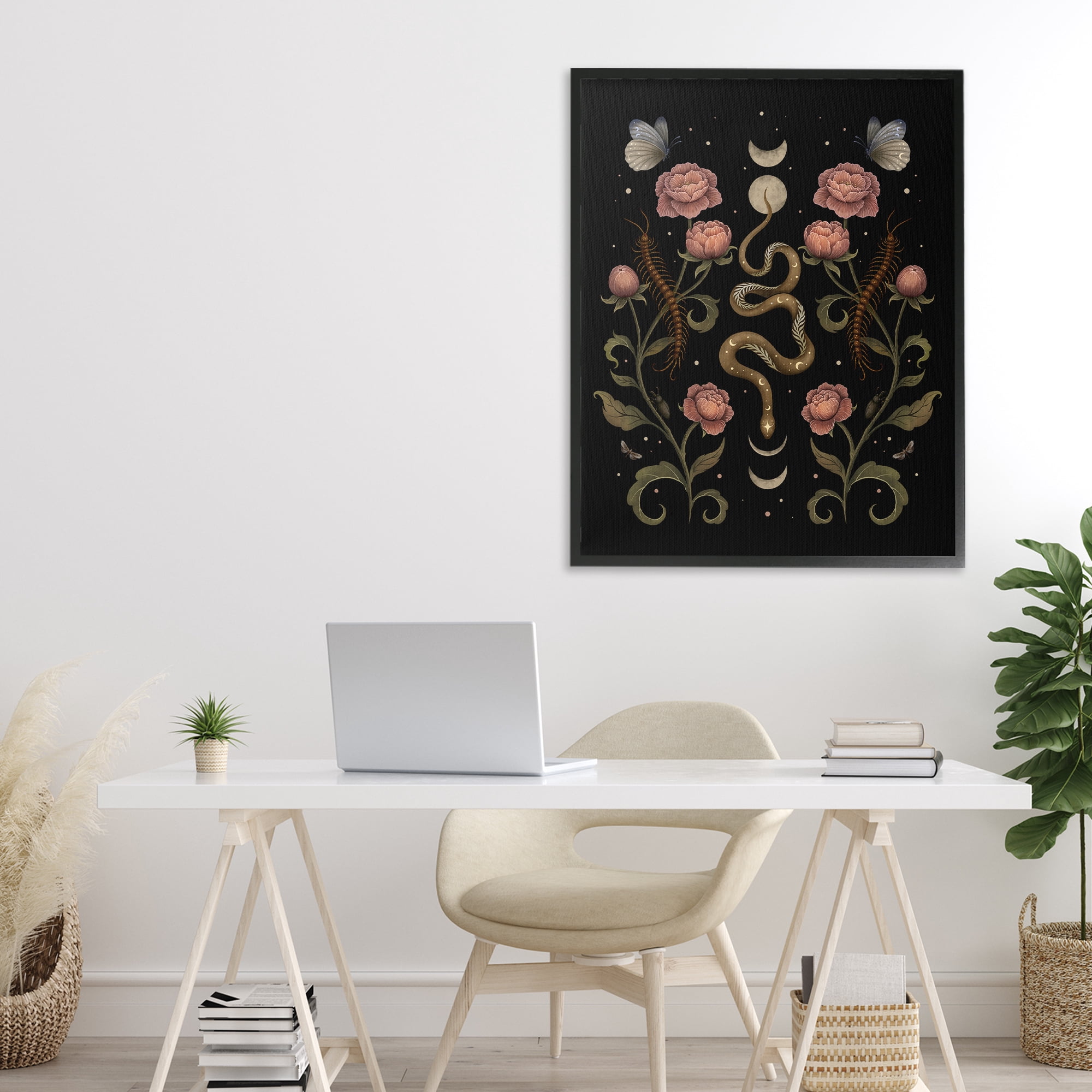 Stupell Industries Serpentine Garden Symmetry Black Framed Giclee Art, design by Episodic Drawings