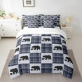 thumbnail image 2 of Manfei Wildlife Bear Child Twin Bedding Sets 7-Piece, Farmhouse Lodge Cabin Bedding Comforter Set, Vintage Rustic Plaid Reversible Sheet Sets, Breathable Home Decor, 2 of 7