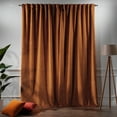 thumbnail image 2 of 3S Brother's Solid Luxury Matte Velvet Soft Curtains Set of 2 Panels Hanging Back Tap & Rod Pocket Home Décor Bedroom Kitchen Office Windows Room Darkering ( Orange-52"x120"), 2 of 6