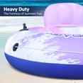 thumbnail image 5 of Inflatable River Tube Float with Backrest & 2 Cup Holders, Heavy-Duty PVC Puncture-Resistent Raft, 91x50 Inch Oversized, Deluxe Pool Tube for Summer Relaxation, 5 of 7