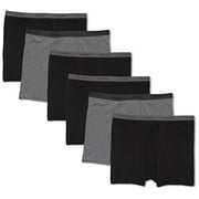 Hanes Boxer Briefs Stretchy Elastic Waistband Solid Print Weekend Work Everyday Underpants (Men's Big & Tall) 6 Pack