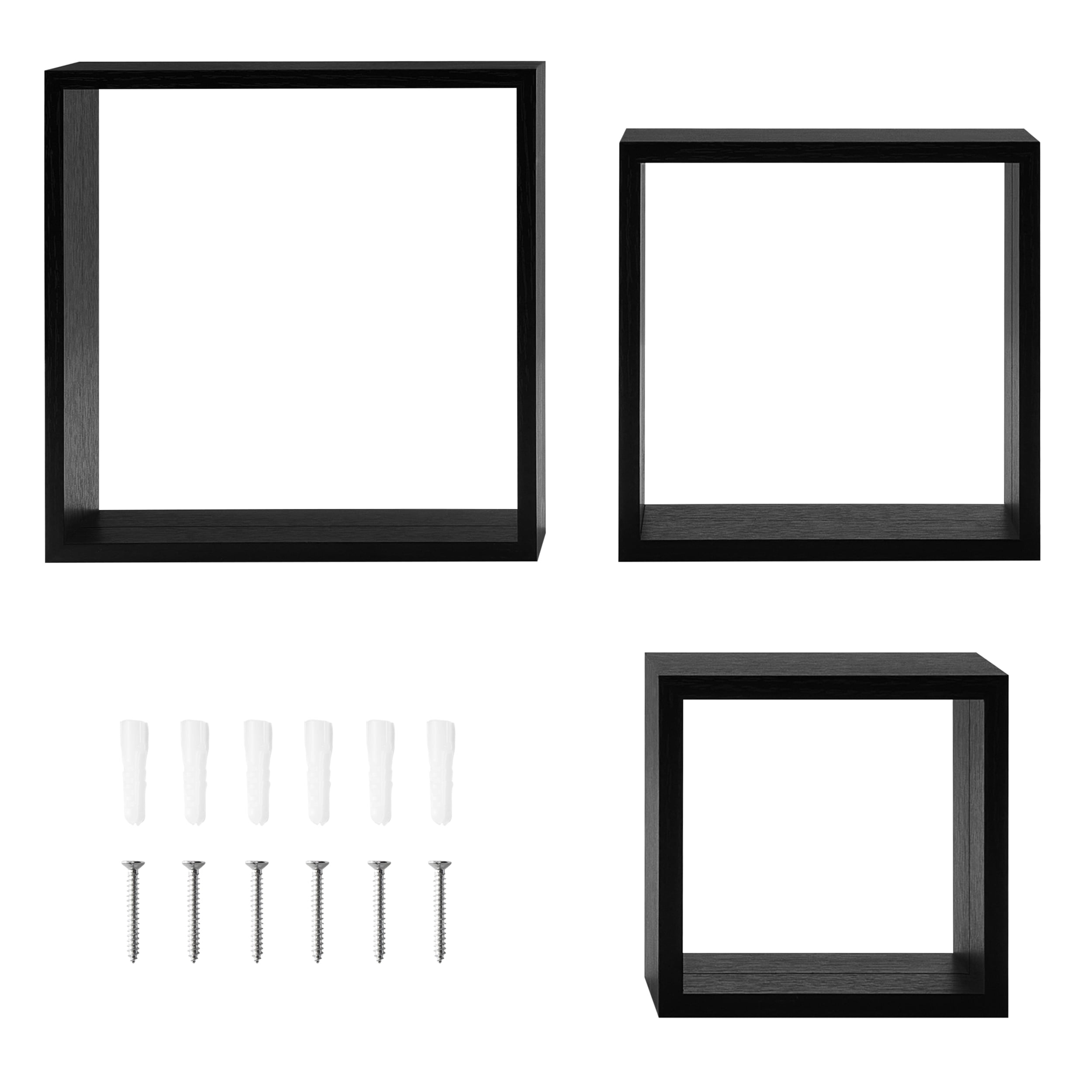 (2 pack) Mainstays Wood Cube Shelf Set Modern 4"x9"