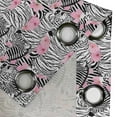 thumbnail image 4 of Ambesonne Animals Grommet Curtain, Psychedelic Zebra Tiger Art, 50"x60", Black White Pale Pink, 4 of 5