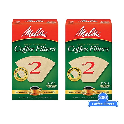 Melitta Super Premium #2 Cone Paper Coffee Filters Natural Brown 40 Count 