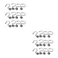 thumbnail image 3 of Anillos para cortina de ducha Ounissouiy 12 Uds Metal 7.4x2.2cm, 3 of 6