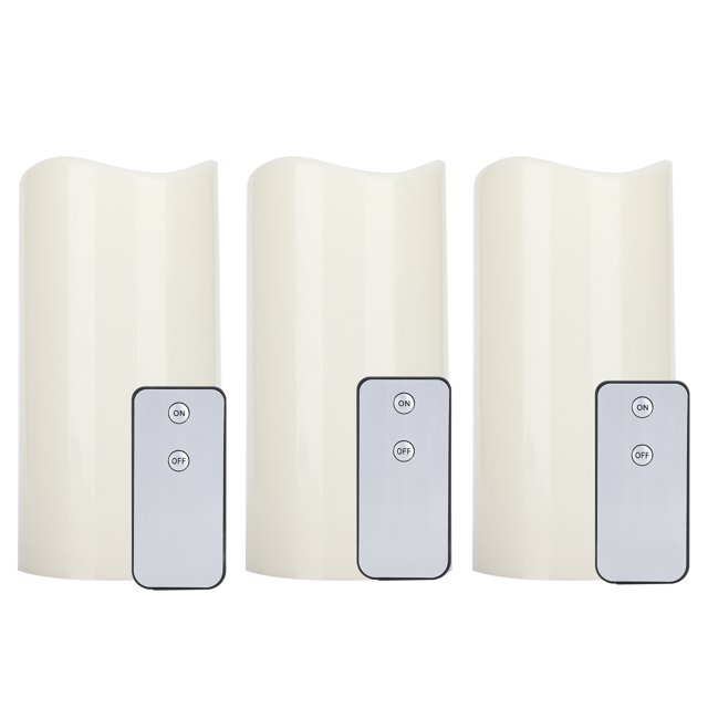 Lámpara de vela de simulación LED electrónica con control remoto, 3 unidades, para decoración del hogar, bodas y fiestas.