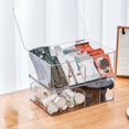 thumbnail image 3 of Linen Closet Organizers,Transparent Desktop Tea Bag And Coffee Storage Box With Lid Small Card Compartment Organized Badge Peripheral Storage Box, 3 of 7