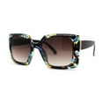 thumbnail image 2 of Square Mod Designer Chic Plastic Fashion Butterfly Sunglasses Blue Tortoise Brown, 2 of 4