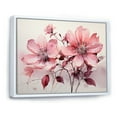 thumbnail image 2 of Designart "Simplicity in Bloom Pink Minimalist Delight II" Abstract Botanicals Floater Framed Wall Decor, 2 of 7