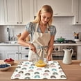thumbnail image 2 of Floral Boho Dish Drying Mat 18x24 Inch Colorful Arch Stripe Washable Microfiber Kitchen Counter Pad Reversible Drying Mat for Dishes Home Decor, 2 of 6