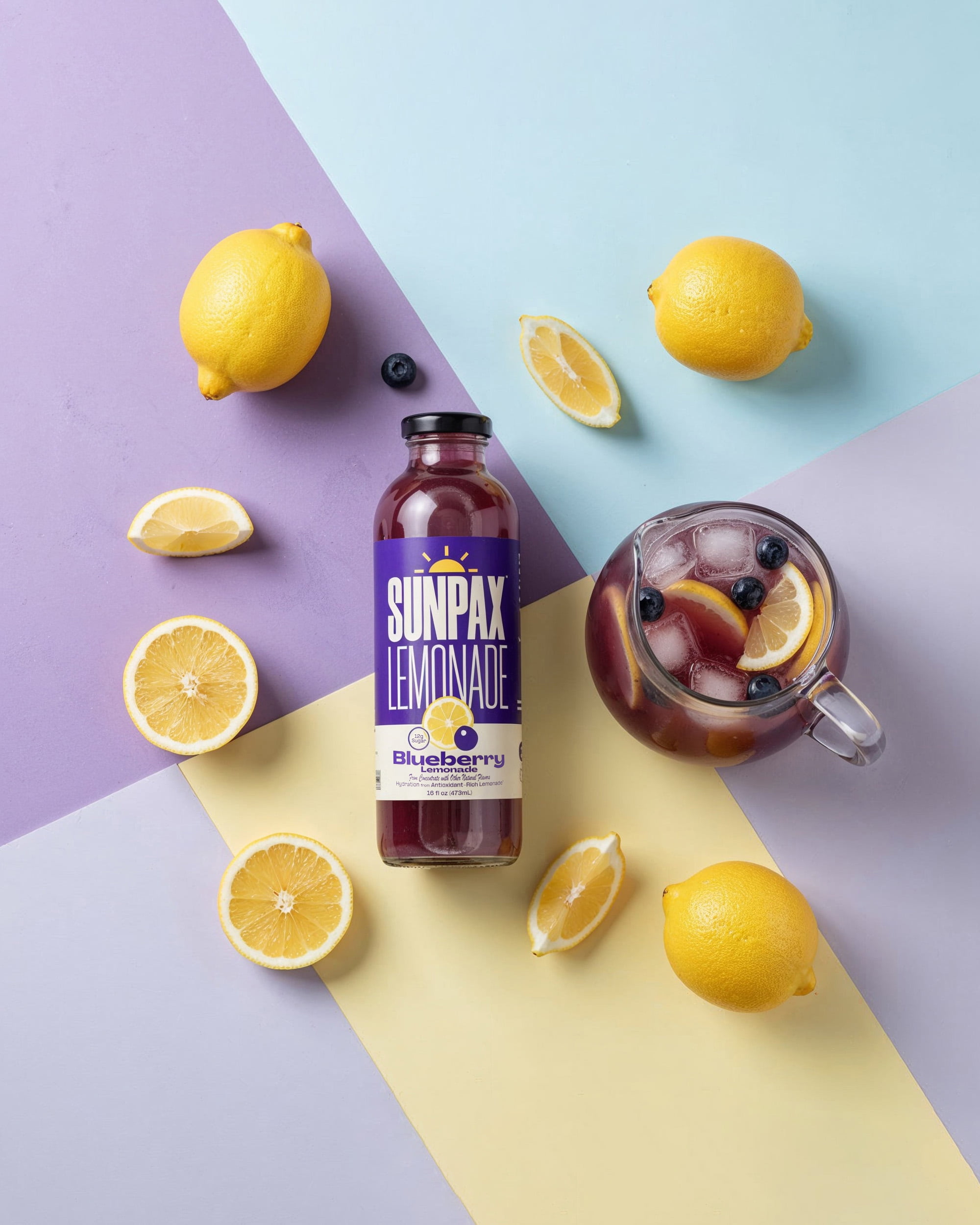 Sunpax Non GMO, All Natural Juice, Blueberry Lemonade, 16 fl oz