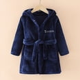 thumbnail image 2 of Gibobby Boys Girls Kids Soft Flannel Bathrobe,Thickened Warm Hooded Sleep Robe with Waist Tie,Plush Cozy Loungewear for Fall Winter for 2T 3T 4T 5T 6T 7T Toddler Pajamas,Navy,Size 2-3T, 2 of 4