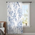 thumbnail image 4 of Blue White Flowers Sheer Curtains 45 Inches Long, Spring Summer Floral Botanical Light Filering Curtains, Breathable Simi Curtain Privacy Drapes for Kitchen Bathroom Small Window Treatment, 4 of 9