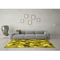 thumbnail image 3 of Ahgly Company Machine Washable Indoor Square Abstract Yellow Modern Area Rugs, 4' Square, 3 of 4