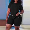 thumbnail image 4 of GILIGEGE 2 Piece Outfits for Women,Solid Color Top and Pocket Shorts,High Waist Yoga Shorts Pajamas Set,Sports Home Fashion Casual Elastic Set,Summer Outfits Matching Sweatsuit Lounge Biker Workout, 4 of 6
