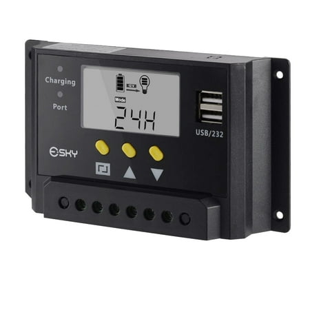 30a Digital Charge Controller - Esky 30A LCD 12V/24V 360W/720W PWM Solar Panel Adapter Charge Controller
