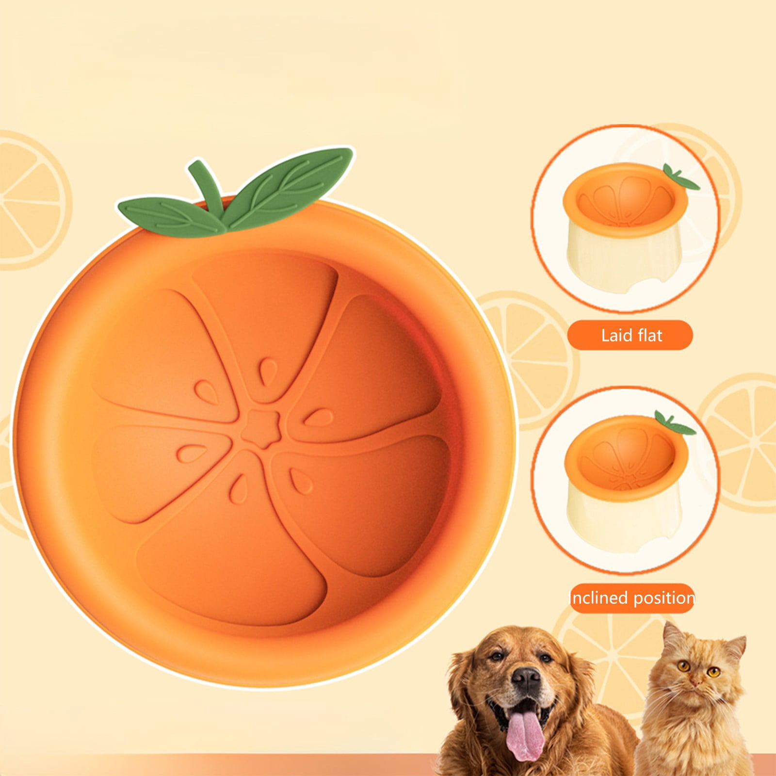 Tarmeek Silicone Dog Bowls Elevated, Fruit Design Adjustable Angle Cervical Spine Protection for Food & Water, Anti-Tip Design, Appetite Stimulating, Easy Clean Cat Bowls Elevated Dog Bowls