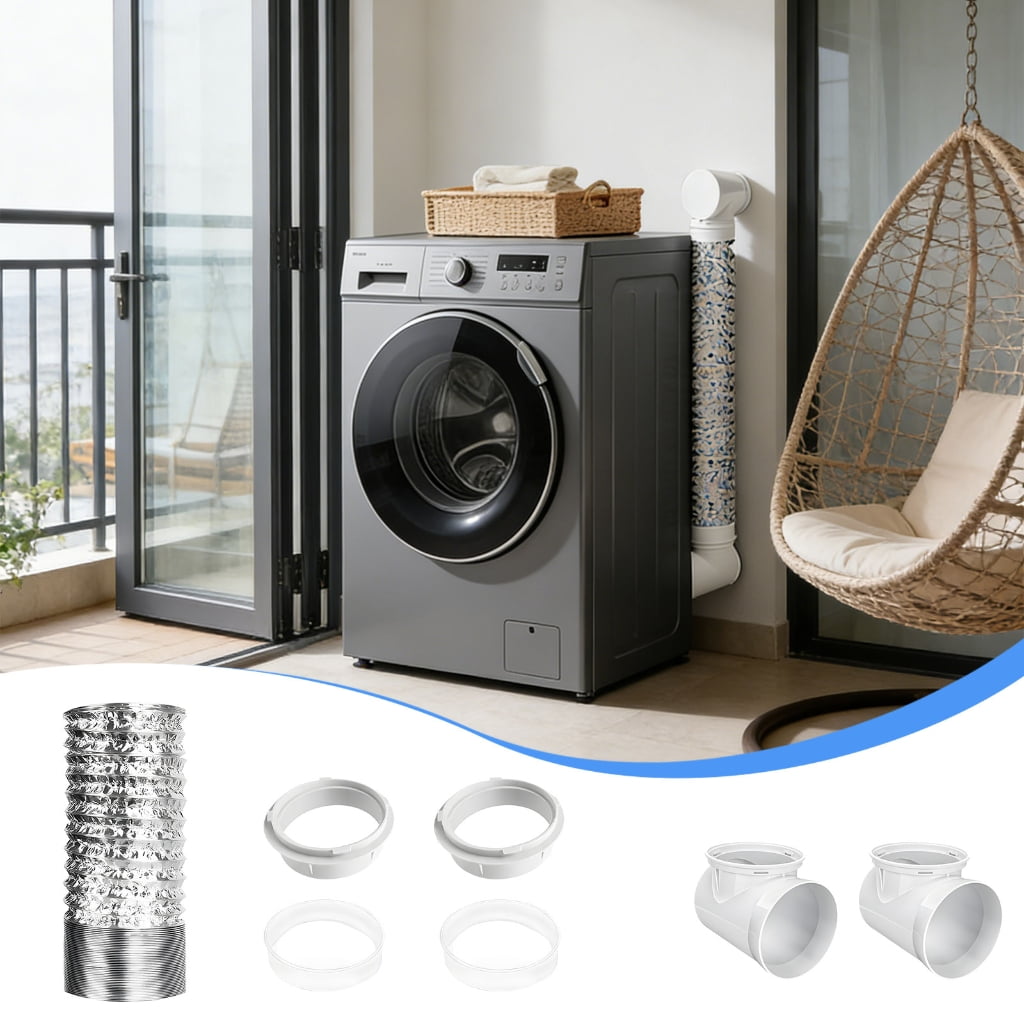 90 Degree Dryer Vent Elbow with Hose Practical Dryer Air Fitting Quick Connecting Exhaust Hose Easy to Install