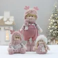 thumbnail image 4 of Adornos navideños para muñecas, decoraciones navideñas para el hogar, muñecos de peluche rosas para niñas, escena de ventana, regalo de Navidad de Año Nuevo 2025, 4 of 5
