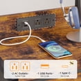 thumbnail image 2 of TOMNK Tall Nightstand with Charging Station and LED Lights, Bedside Table with Drawers and Bookshelf, Rustic Brown, 2 of 8