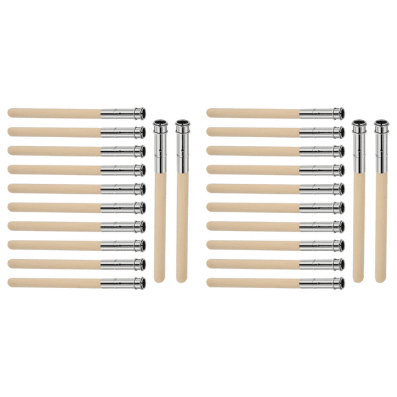 24 PCS Wooden Pencil Extenders for Artists with Adjustable Metal Handle Lengthener Pull Charcoal Holder