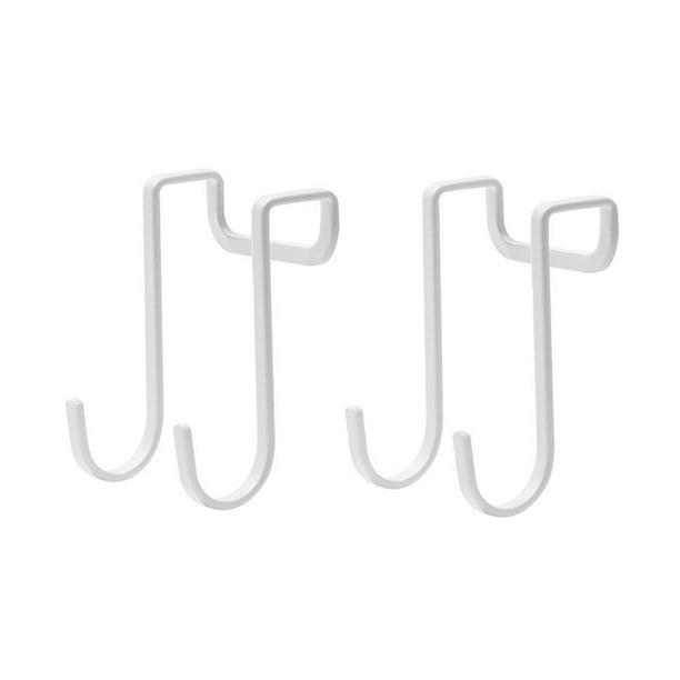 2 PCS 1 Set Double-file Ropa Ganchos Punch-Free Port Back Hooks (blanco)