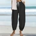 thumbnail image 2 of EDFBUYKRS Female Women Pants Casual Womens Cargo Pants Petite Baggy Womens Casual Solid Color Loose Pockets Elastic Belt Waist Pants Long Trousers Xxl, 2 of 6