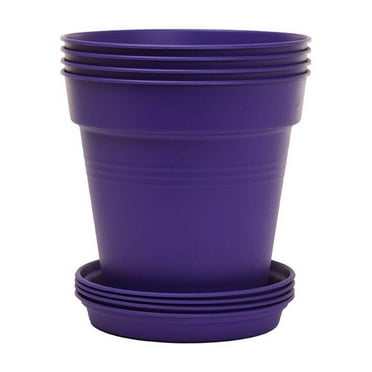 Mintra Garden - 13cm Round Garden Pots 4pk - (13cm Diameter - 5inW x 4.75inH)