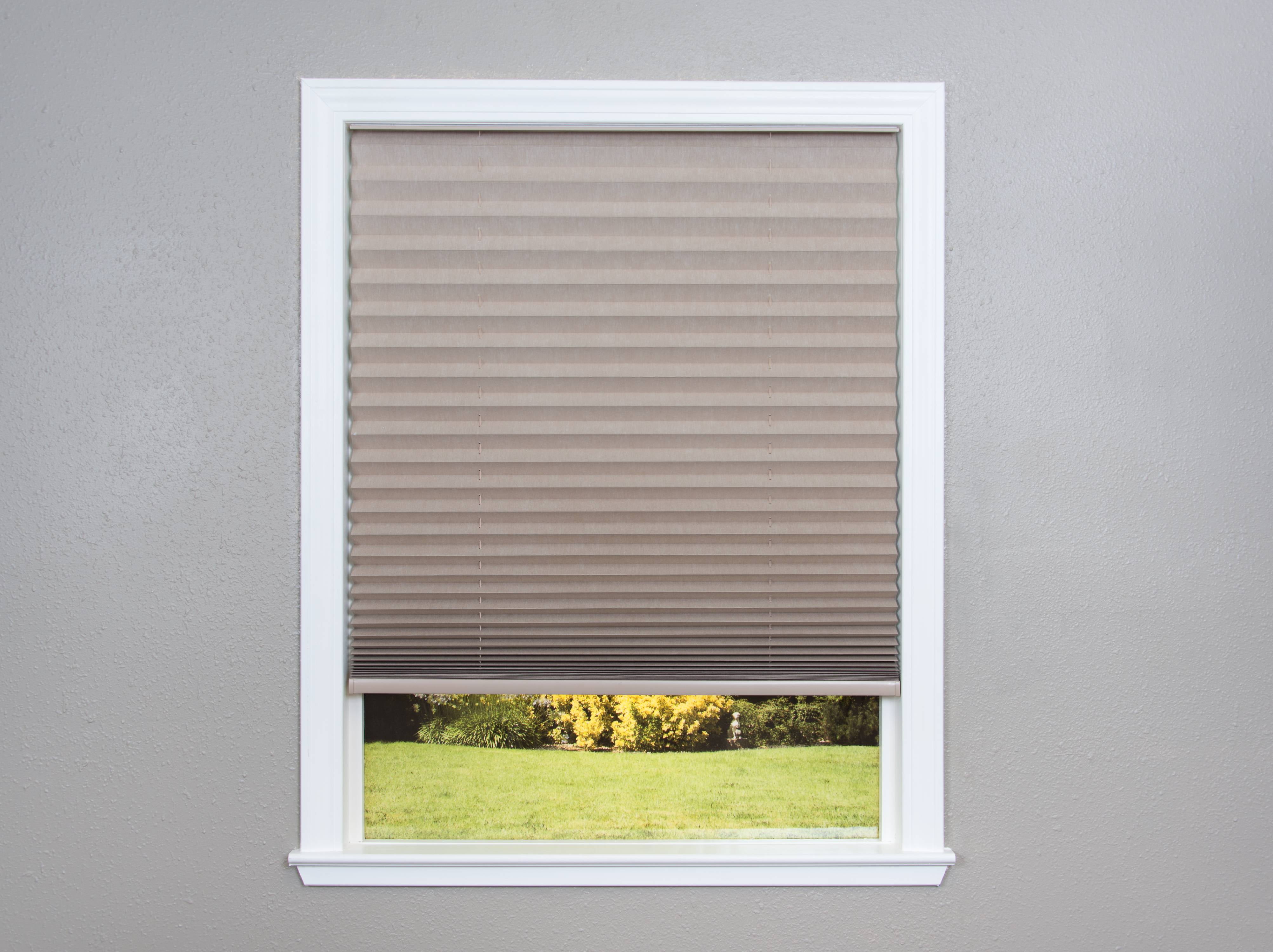 Redi Shade Easy Lift No Tools Trim-at-Home Cordless Pleated Light Blocking Shade Natural, 48" x 64"