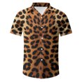 thumbnail image 5 of Wxolcjlv Mens Leopard Print Camp Collar Set Short Sleeve Shirt Shorts, 5 of 6