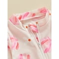thumbnail image 6 of Bslissey Toddler Baby Rash Guard Swimsuit Romper Flower Print Long Sleeve Ruffles Zipper Bathing Suit 6M 12M 18M 24M 3T 4T Kids Summer Cute One Piece Swimwear Beach Wear, 6 of 8