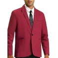thumbnail image 4 of INSPIRE CHIC Men's Casual Blazer One Button Lightweight Slim Fit Jacket 2XL Burgundy, 4 of 4