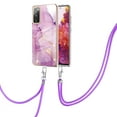 thumbnail image 1 of Galaxy S20 FE Case, Galaxy S20 Lite Case, Allytech Luxury Marble Rubber TPU Drop Protection Anti-scratch Lanyard Back Cover for Girls Women Case for Samsung Galaxy S20FE / S20 Lite, Lightpurple, 1 of 4