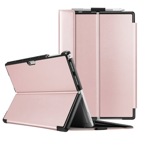 Multiple Angle Shell Case for Surface Pro 6 / Surface Pro 5 / Surface Pro 4 - Fintie Business Protective Cover Rose