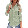 thumbnail image 2 of LIZUOJUNF Womens Dress Shirts Button Down Shirt Wrinkle-Free Business Casual Blouse Office Work Tops Stand Collar Long Sleeve Fashion Basic Tees, 2 of 7
