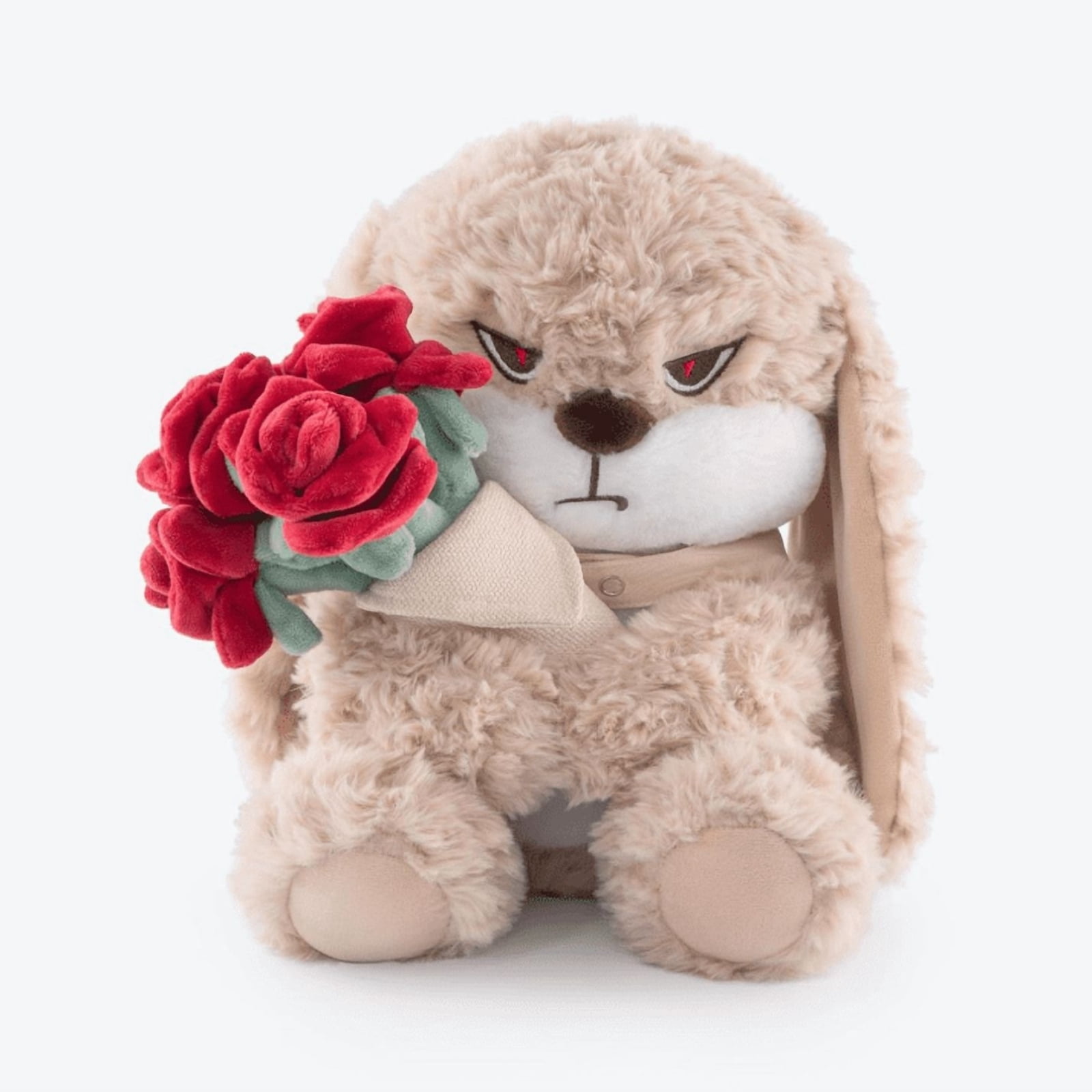 Cute Bunny Plush Toy with Rose Soft Stuffed Rabbit Doll Kawaii Plush Gift Decorative Toy