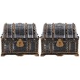thumbnail image 1 of 2 contenedores de plástico transparente pequeños para guardar cosas, cofres del tesoro piratas, contenedores en miniatura para juguetes de niñas, estuche de recuerdo de joyas para niños, 1 of 6