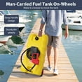 thumbnail image 5 of Fuel Caddy, 15 Gallon Portable Gas Fuel Tank Container with Fluid Transfer Siphon Pump and 10ft. Delivery Hose, Diesel Storage Can On-Wheels for Cars, Lawn Mowers, ATVs, Boats, 5 of 7