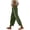 Army Green, variant on Women's Linen Capri Pants with Drawstring Petite Summer Beachwear Lightweight Elastic Waist