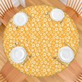 thumbnail image 2 of Orange Daisy Flower Floral Pattern Round Fitted Tablecloth with Elastic Edge,Dining Table Cover Waterproof,Outdoor Round Tablecloth for Camping,Dining,Indoor and Outdoor, 2 of 7