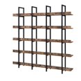 thumbnail image 4 of Hassch 5 Tiers Bookcase Industrial Storage Shelf Display Rack Plant Stand Room Divider for Living Room, Brown, 4 of 10