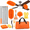 Orange, variant on Orange 14-Piece Ceiling Fan Duster Kit with 60 Inch Adjustable Extension Pole