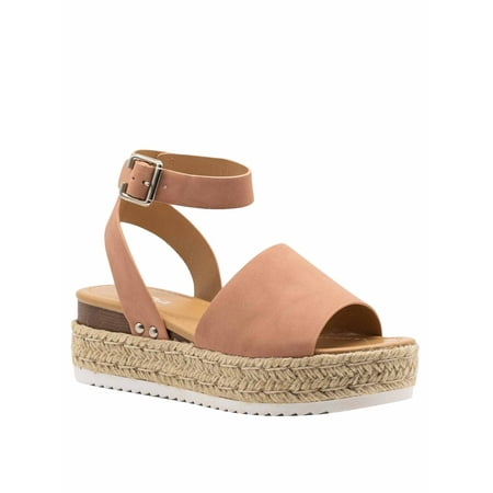 

Topic Casual Espadrilles Trim Rubber Sole Flatform Wedge Buckle Ankle Strap Open Toe Sandals