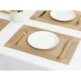thumbnail image 4 of Unique Bargains Set of 8 Washable Wipeable Heat Resistant Table Placemat Gold 18x12in, 4 of 6
