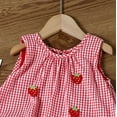 thumbnail image 4 of WOYY Girls' Summer Outfits Strawberry Embroidery Sleeveless Shirt Shorts Set for Baby, Sizes 0-3T, 4 of 5