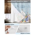 thumbnail image 5 of No Hook Shower Curtain with Snap-in Liner, Spring Easter Waterproof Fabric Bathroom Curtains, Rabbit Ears Foot Colorful Eggs Wooden Plank Bath Curtains & Mesh Top Window Standard 72"x72", 5 of 9