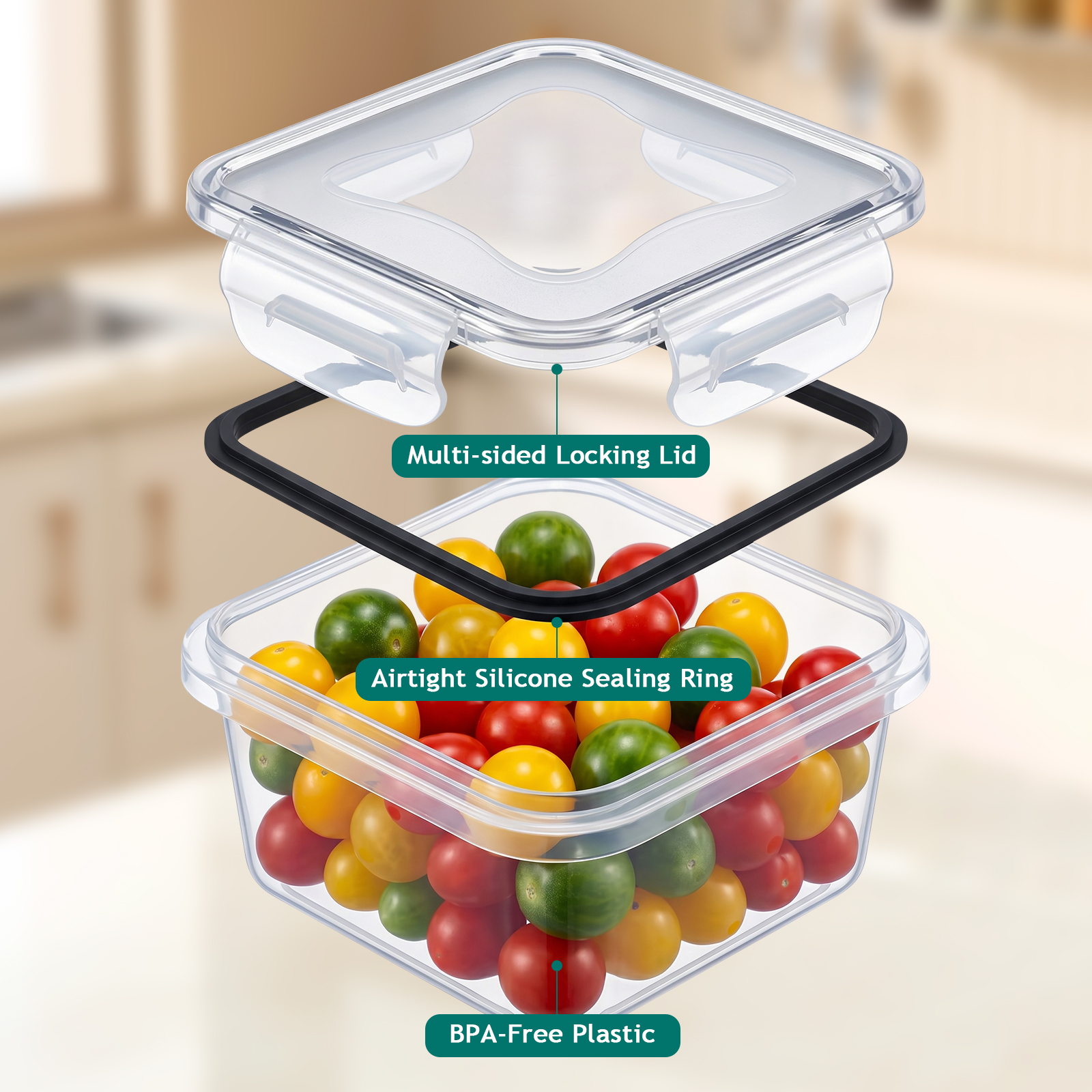 Asnews 24-Piece Food Storage Containers With Lids photo 3