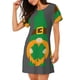 thumbnail image 2 of Easygdp Spring St Patrick’S Day Irish Gnomes Camisón de manga corta para mujer, informal, estampado, 2 of 6