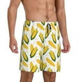 thumbnail image 2 of Uemuo Corn On The Cob Pattern Men's Short Pajama Pants – Soft & Breathable Lounge Shorts, Elastic Waistband with Pockets, Lightweight Sleepwear for All-Season Comfort-Large, 2 of 6