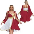 thumbnail image 6 of Aislor Womens Greek Toga Costume for Halloween Cosplay Costume Chiffon Sleeveless Dress Outfits Burgundy M, 6 of 7